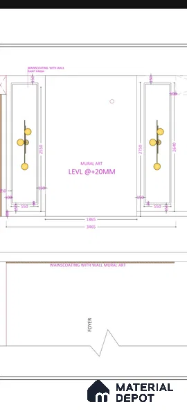 Lotus Bloom 10 ft x 7 ft CNC Made HDHMR Panel - 25 mm