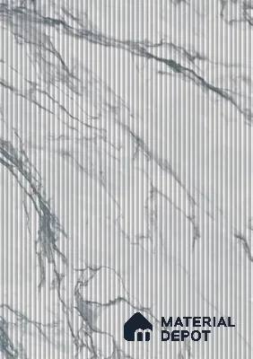 Marble Fluted 86802 SU Carrara 8 ft x 4 ft Texture Finish Liner Laminate - 0.8 mm | Suitable for TV Unit,Wardrobe, Kitchen Cabinets