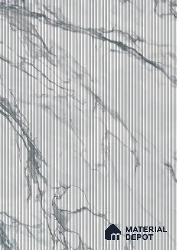 Marble Fluted 86802 SU Carrara 8 ft x 4 ft Texture Finish Liner Laminate - 0.8 mm | Suitable for TV Unit,Wardrobe, Kitchen Cabinets