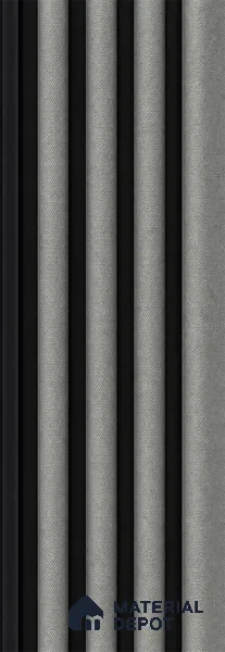 Linen Grey 10 ft x 0.7 ft (3060x215 mm) Dome Dual Black Design Interior & Exterior Wall & Ceiling Panel - 20 mm | Suitable for Balcony, Facade & Open Area | Width is Subjected to 5% Variation