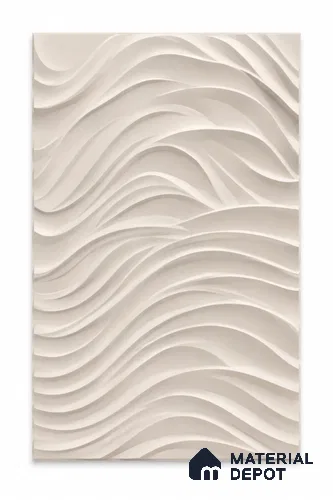 Serene Layered Waves 5.3 ft x 4.75 ft CNC Made HDHMR Panel - 30 mm