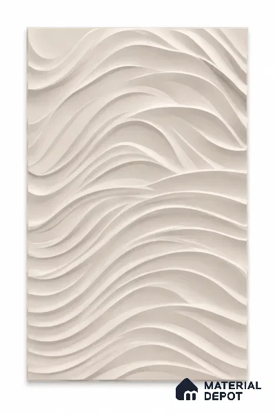 Serene Layered Waves 5.3 ft x 4.75 ft CNC Made HDHMR Panel - 30 mm