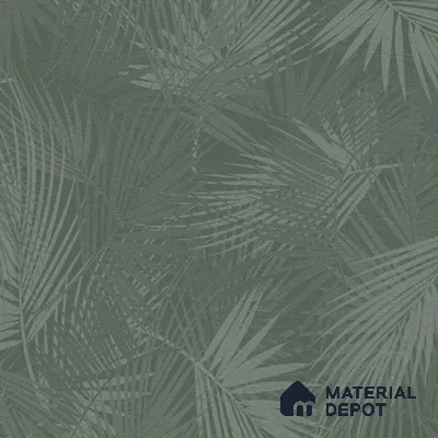 88532-3 | Green Palm Fronds PVC Floral Wallpaper - 5 Meter x 42 Inch, 57.41 Sq. Ft. (Min. 15% Wastage)