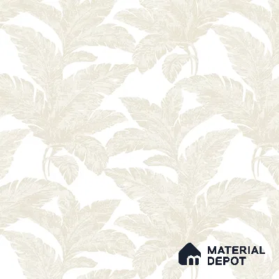 88534-2 | Beige Large Leaf PVC Floral Wallpaper - 5 Meter x 42 Inch, 57.41 Sq. Ft. (Min. 15% Wastage)