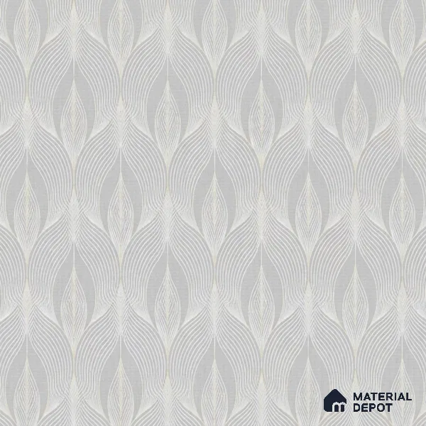 88540-3 | Silver Grey Leaf Texture PVC Patterned Wallpaper - 5 Meter x 42 Inch, 57.41 Sq. Ft. (Min. 15% Wastage)