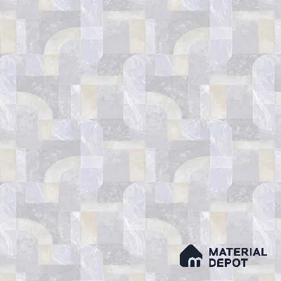 OR03-1 | White & Lavender Marble Block Mosaic PVC Patterned Wallpaper - 5 Meter x 42 Inch, 57 Sq. Ft. (Min. 15% Wastage)