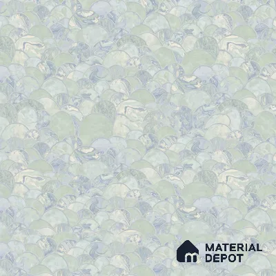 OR06-3 | Sage Green Scallop Fan Mosaic PVC Patterned Wallpaper - 5 Meter x 42 Inch, 57 Sq. Ft. (Min. 15% Wastage)
