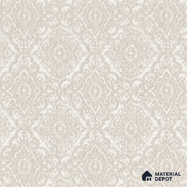 RD24-149 | Pearl Beige Lace Damask Patterned Wallpaper - 10 Meter x 21 Inch, 57 Sq. Ft.