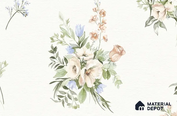 81403-1 | White Pastel Bouquet Floral Wallpaper - 5 Meter x 42 Inch, 57 Sq. Ft.