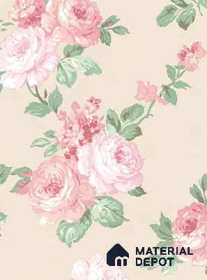 81398-3 | Peach Pink Rose Trail Floral Wallpaper - 5 Meter x 42 Inch, 57 Sq. Ft.