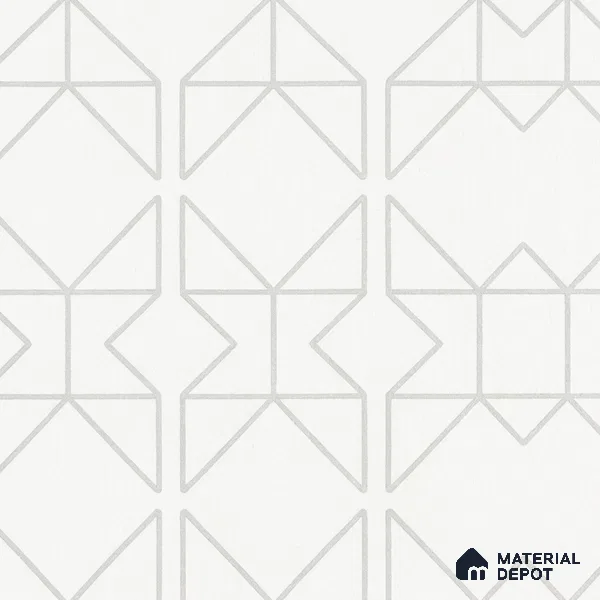 88578-1 | White & Gold Angular Line Grid PVC Patterned Wallpaper - 5 Meter x 42 Inch, 57 Sq. Ft. (Min. 15% Wastage)
