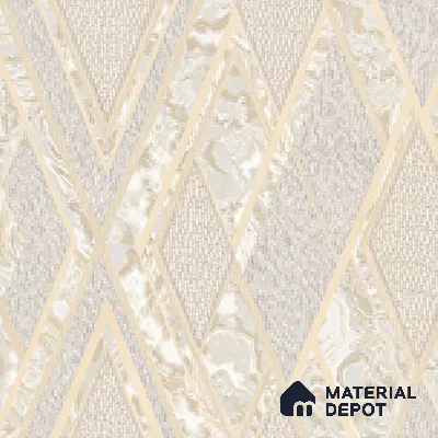 AA100102 | Ivory Marble Diamond Trellis PVC Geometric Wallpaper - 9.5 Meter x 21 Inch, 55 Sq. Ft. (Min. 15% Wastage)