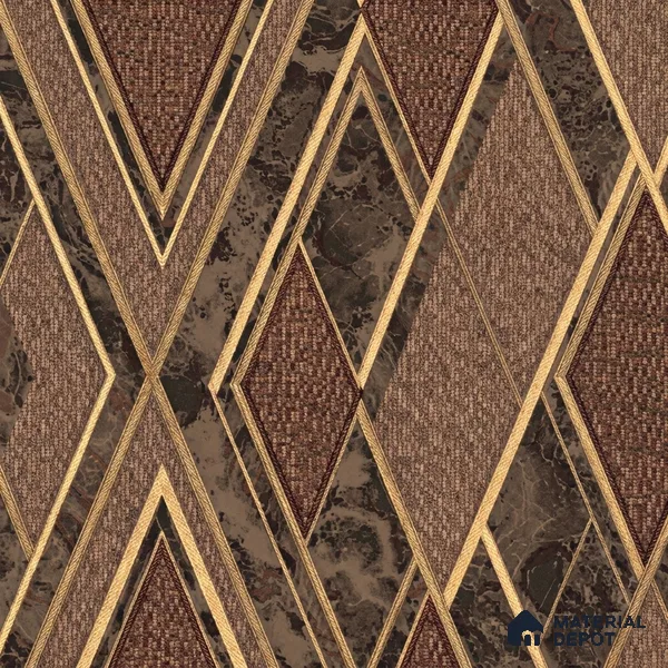 AA100105 | Copper Gold Diamond Trellis PVC Geometric Wallpaper - 9.5 Meter x 21 Inch, 55 Sq. Ft. (Min. 15% Wastage)