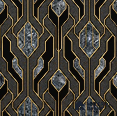 AA101104 | Black Gold Deco Panel PVC Patterned Wallpaper - 9.5 Meter x 21 Inch, 55 Sq. Ft. (Min. 15% Wastage)
