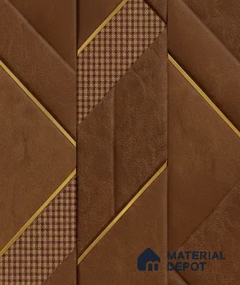 WK160-03 | Brown Panel Facet Patterned Wallpaper - 10 Meter x 21 Inches, 57.37 Sq. Ft. (Min. 15% Wastage)