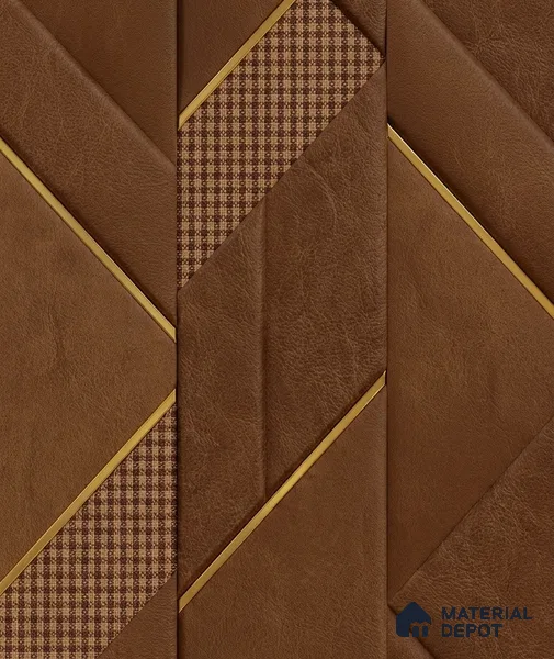WK160-03 | Brown Panel Facet Patterned Wallpaper - 10 Meter x 21 Inches, 57.37 Sq. Ft. (Min. 15% Wastage)