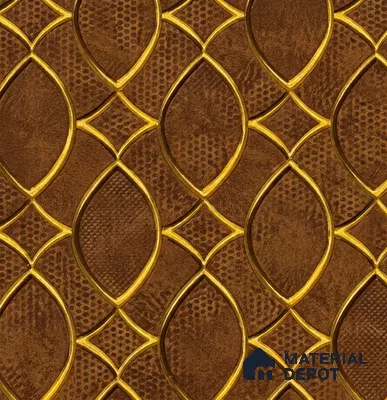 WK160-20 | Brown Lattice Gold Patterned Wallpaper - 10 Meter x 21 Inches, 57.37 Sq. Ft. (Min. 15% Wastage)
