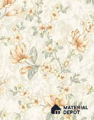 WK160-14 | Cream Lily Blossom Floral Wallpaper - 10 Meter x 21 Inches, 57.37 Sq. Ft. (Min. 15% Wastage)