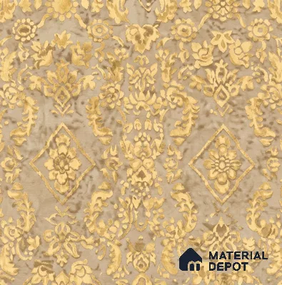 WK160-07 | Beige Medallion Damask Patterned Wallpaper - 10 Meter x 21 Inches, 57.37 Sq. Ft. (Min. 15% Wastage)