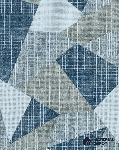 WK160-24 | Slate Blue Faceted Triangle Block Patterned Wallpaper - 10 Meter x 21 Inches, 57.37 Sq. Ft. (Min. 15% Wastage)