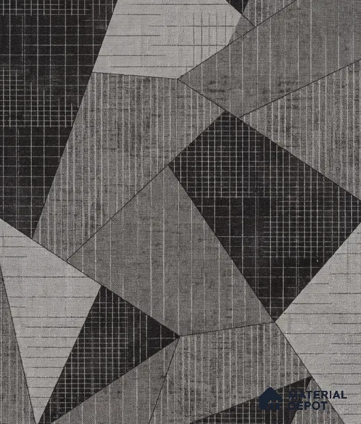 WK160-21 | Charcoal Grey Faceted Triangle Block Patterned Wallpaper - 10 Meter x 21 Inches, 57.37 Sq. Ft. (Min. 15% Wastage)