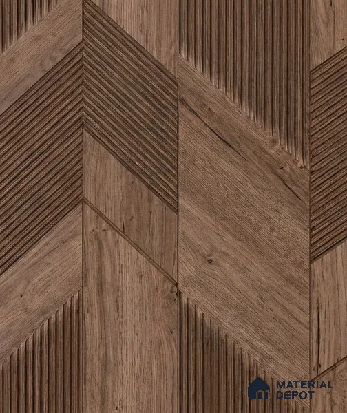 WK160-32 | Cocoa Brown Large Chevron Panel Patterned Wallpaper - 10 Meter x 21 Inches, 57.37 Sq. Ft. (Min. 15% Wastage)