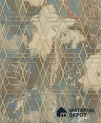 WK160-52 | Teal Facet Marble Geometric Wallpaper - 10 Meter x 21 Inches, 57.37 Sq. Ft. (Min. 15% Wastage)