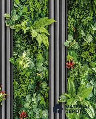 WK160-66 | Charcoal Slat Green Wall Floral Wallpaper - 10 Meter x 21 Inches, 57.37 Sq. Ft. (Min. 15% Wastage)