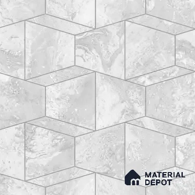 M5-2 | Silver Grey Hexagon Mosaic Geometric Wallpaper - 10 Meter x 21 Inches, 57.37 Sq. Ft. (Min. 15% Wastage)