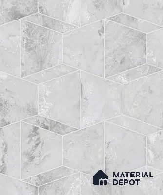 M5-3 | Silver Grey Marble Diamond Geometric Wallpaper - 10 Meter x 21 Inches, 57.37 Sq. Ft. (Min. 15% Wastage)