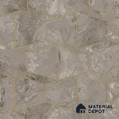 M5-4 | Taupe Marble Mosaic Geometric Wallpaper - 10 Meter x 21 Inches, 57.37 Sq. Ft. (Min. 15% Wastage)