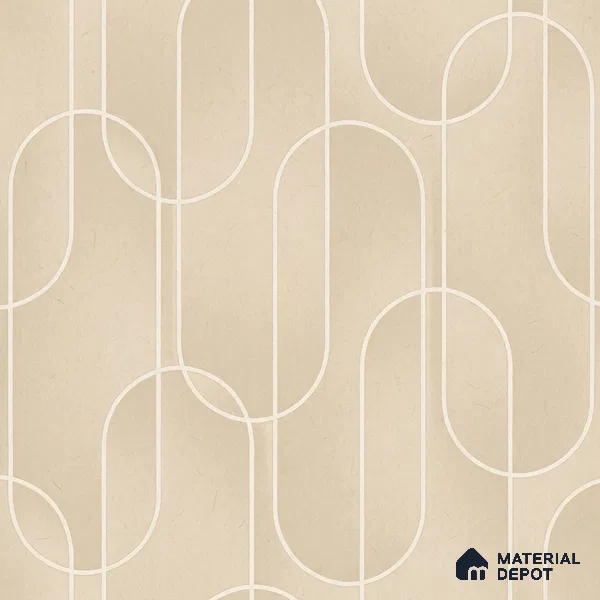 M9-3 | Warm Beige Ribbon Loop Patterned Wallpaper - 10 Meter x 21 Inches, 57.37 Sq. Ft. (Min. 15% Wastage)