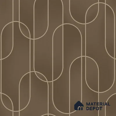 M9-4 | Chestnut Brown Ribbon Loop Patterned Wallpaper - 10 Meter x 21 Inches, 57.37 Sq. Ft. (Min. 15% Wastage)