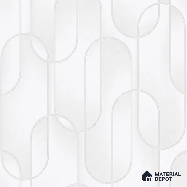 M9-6 | Off-White Ribbon Loop Patterned Wallpaper - 10 Meter x 21 Inches, 57.37 Sq. Ft. (Min. 15% Wastage)