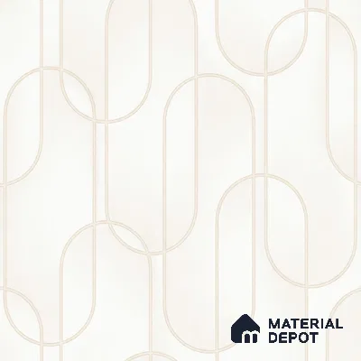 M9-1 | Cream & Gold Ribbon Loop Patterned Wallpaper - 10 Meter x 21 Inches, 57.37 Sq. Ft. (Min. 15% Wastage)