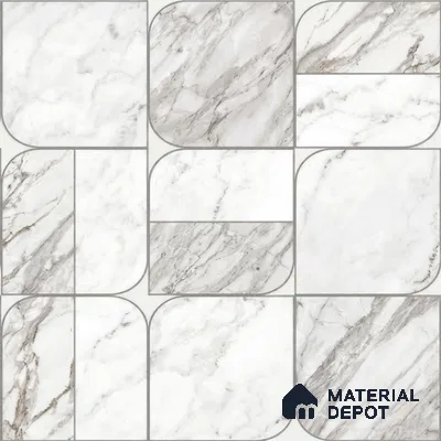 M21-3 | White Brown Vein Tile Grid Patterned Wallpaper - 10 Meter x 21 Inches, 57.37 Sq. Ft. (Min. 15% Wastage)