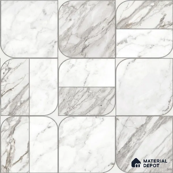 M21-3 | White Brown Vein Tile Grid Patterned Wallpaper - 10 Meter x 21 Inches, 57.37 Sq. Ft. (Min. 15% Wastage)