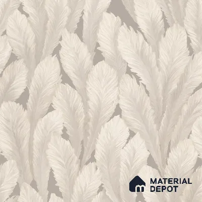 M18-4 | Greige Feather Plume Floral Wallpaper - 10 Meter x 21 Inches, 57.37 Sq. Ft. (Min. 15% Wastage)
