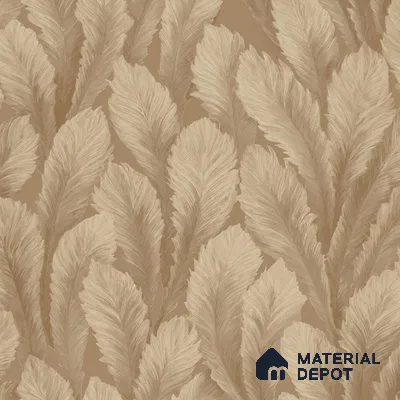M18-5 | Brown Feather Plume Floral Wallpaper - 10 Meter x 21 Inches, 57.37 Sq. Ft. (Min. 15% Wastage)