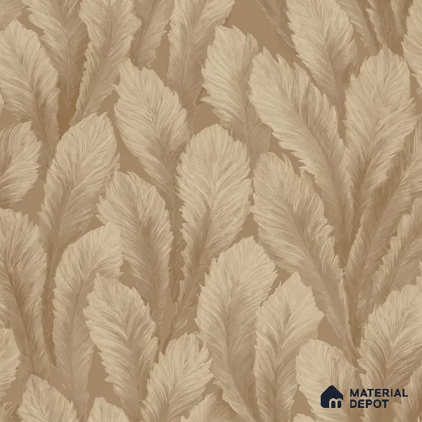 M18-5 | Brown Feather Plume Floral Wallpaper - 10 Meter x 21 Inches, 57.37 Sq. Ft. (Min. 15% Wastage)