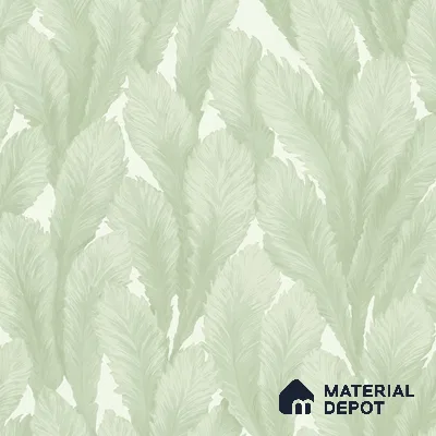 M18-1 | Green Feather Plume Floral Wallpaper - 10 Meter x 21 Inches, 57.37 Sq. Ft. (Min. 15% Wastage)