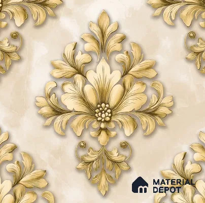 8031 | Green Trellis Palm Leaves Floral Wallpaper - 10 Meter x 21 Inches, 57.41 Sq. Ft.