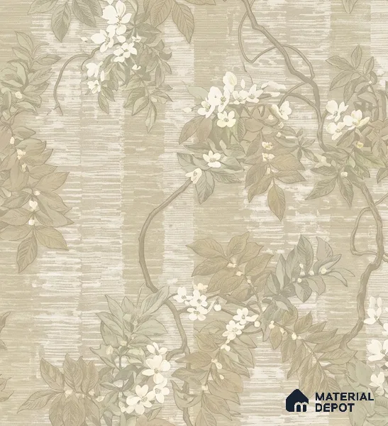 13319 | Sand Striped Wisteria Vine Floral Wallpaper - 10 Meter x 21 Inch, 57 Sq. Ft.