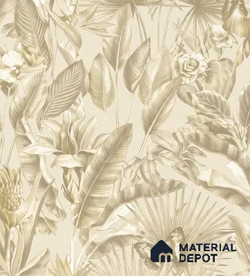 13331 | Cream Butterfly Tropical Floral Wallpaper - 10 Meter x 21 Inch, 57 Sq. Ft.