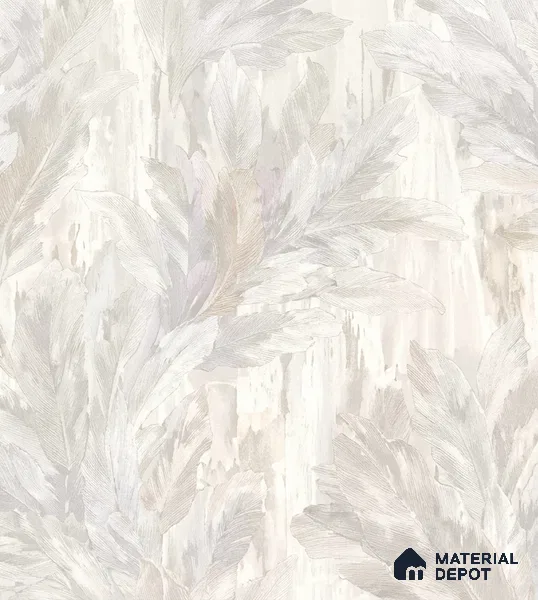 13344 | White Painterly Plumes Floral Wallpaper - 10 Meter x 21 Inch, 57 Sq. Ft.