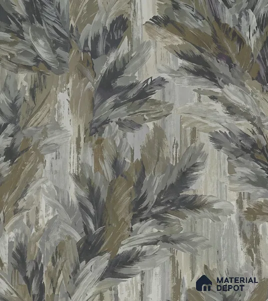 13349 | Charcoal Painterly Plumes Floral Wallpaper - 10 Meter x 21 Inch, 57 Sq. Ft.