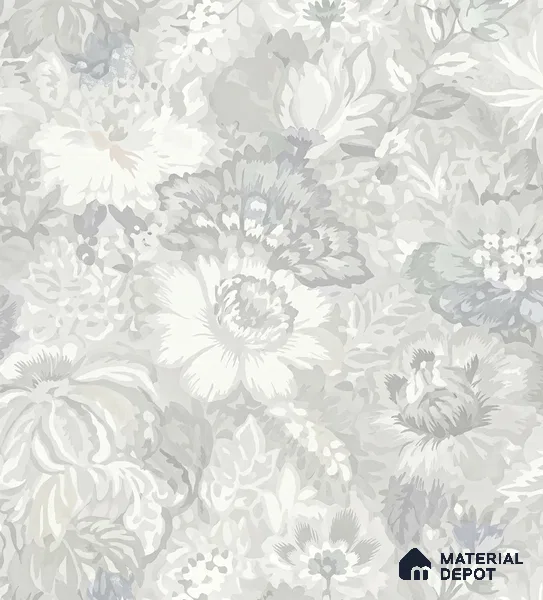 13358 | White Ghost Peony Floral Wallpaper - 10 Meter x 21 Inch, 57 Sq. Ft.