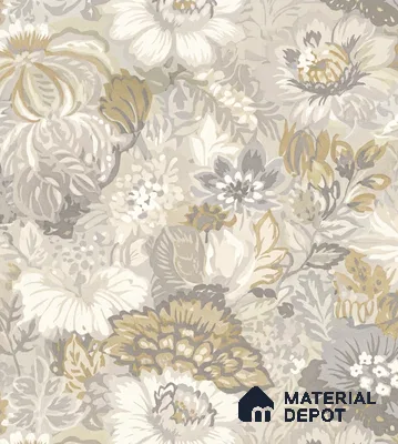 13359 | Greige Vintage Peony Floral Wallpaper - 10 Meter x 21 Inch, 57 Sq. Ft.
