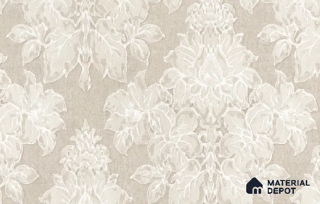 10333-2 | Cream Damask Floral Wallpaper - 5 Meter x 42 Inches, 57 Sq. Ft.