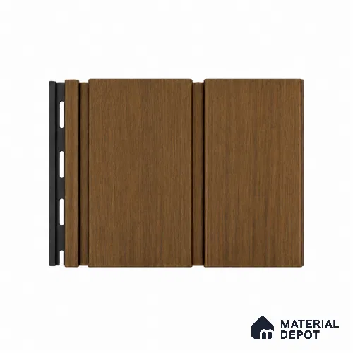 Golden Oak 10 ft x 1 ft (3060x340 mm) Duo Design Interior & Exterior Wall & Ceiling Panel - 12 mm | Suitable for Balcony, Facade & Open Area | Width is Subjected to 5% Variation